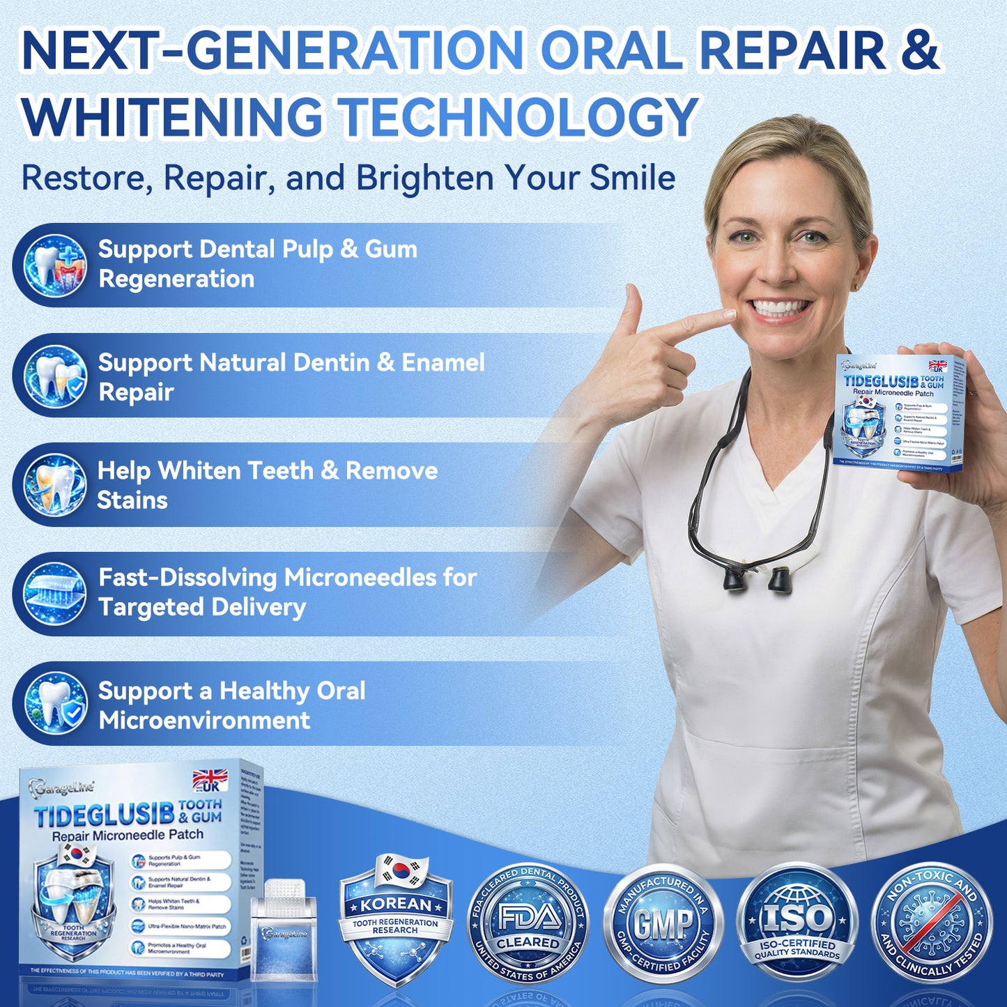 GаrаgеLіnе® 🦷 Tideglusib Fast‑Dissolving Tooth & Gum Repair Oral Strips 📦 (Supports tooth repair and helps relieve gum discomfort and other common oral concerns)