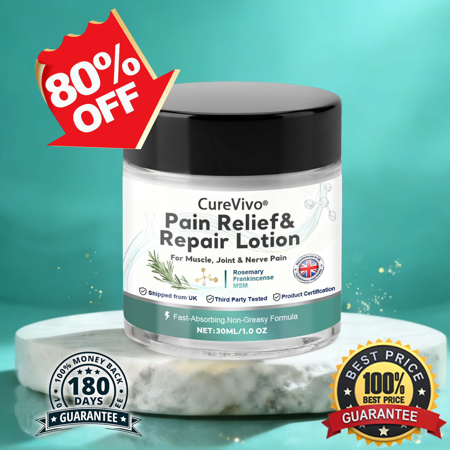 CureVivo® Pain Relief& Repair Lotion 👑 For Muscle, Joint & Nerve Pain 🇬🇧