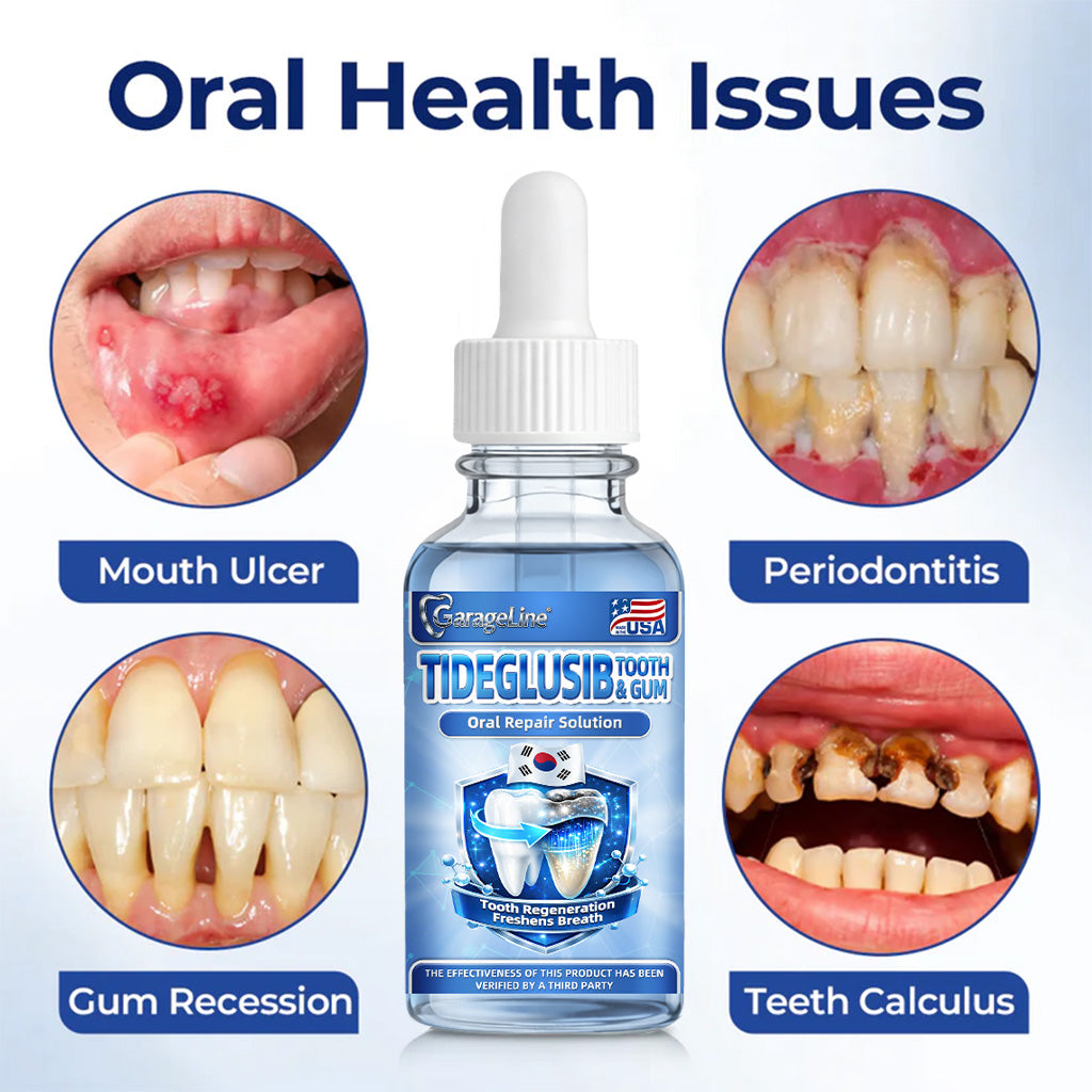 GarageLine® Tideglusib Tooth and Gum Repair Solution🔥🔥( Rebuild Enamel & Dentin Strengthen Gums. Eradicate Tartar & Odor Stop Tooth Sensitivity)