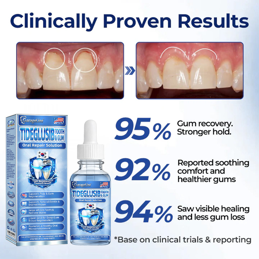 GarageLine® Tideglusib Tooth and Gum Repair Solution🔥🔥( Rebuild Enamel & Dentin Strengthen Gums. Eradicate Tartar & Odor Stop Tooth Sensitivity)