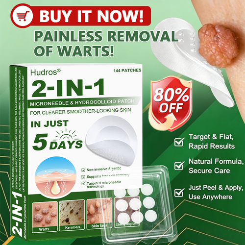 👉 80% OFF 😜 Hudros® 2-in-1 Microneedle & Hydrocolloid Patches | Helps Reduce the Appearance of Acne, Flat Warts & Skin Tags | Invisible Patches for Face & Body | 144 Pieces 😜