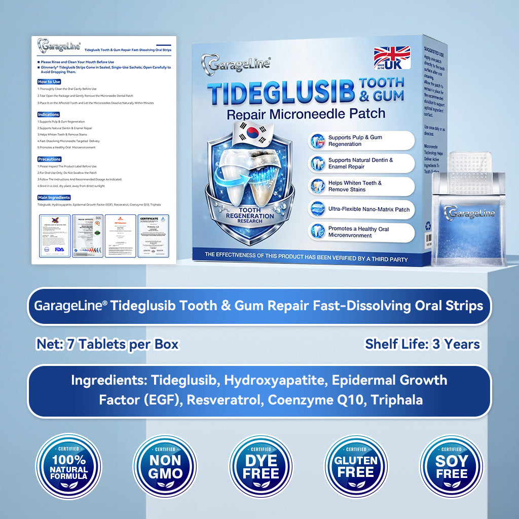 GаrаgеLіnе® 🦷 Tideglusib Fast‑Dissolving Tooth & Gum Repair Oral Strips 📦 (Supports tooth repair and helps relieve gum discomfort and other common oral concerns)